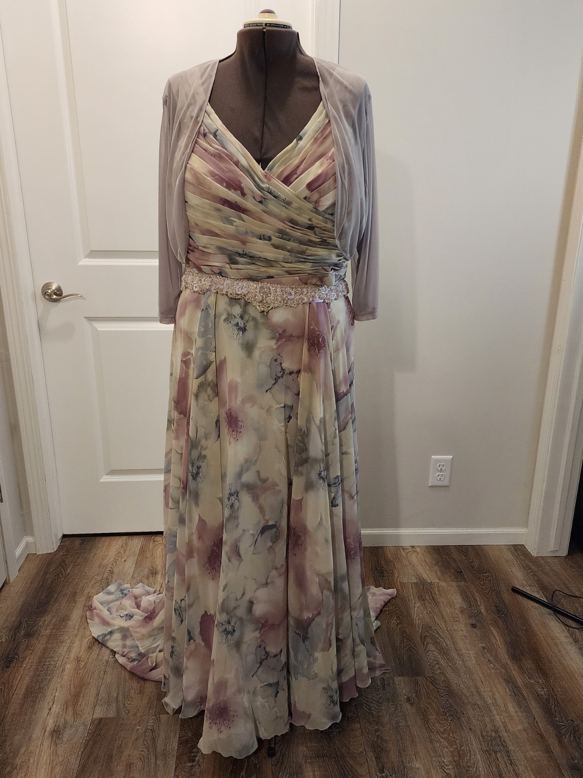 Mori Lee Madeline Gardner Watercolored Wedding Dress Size 24
