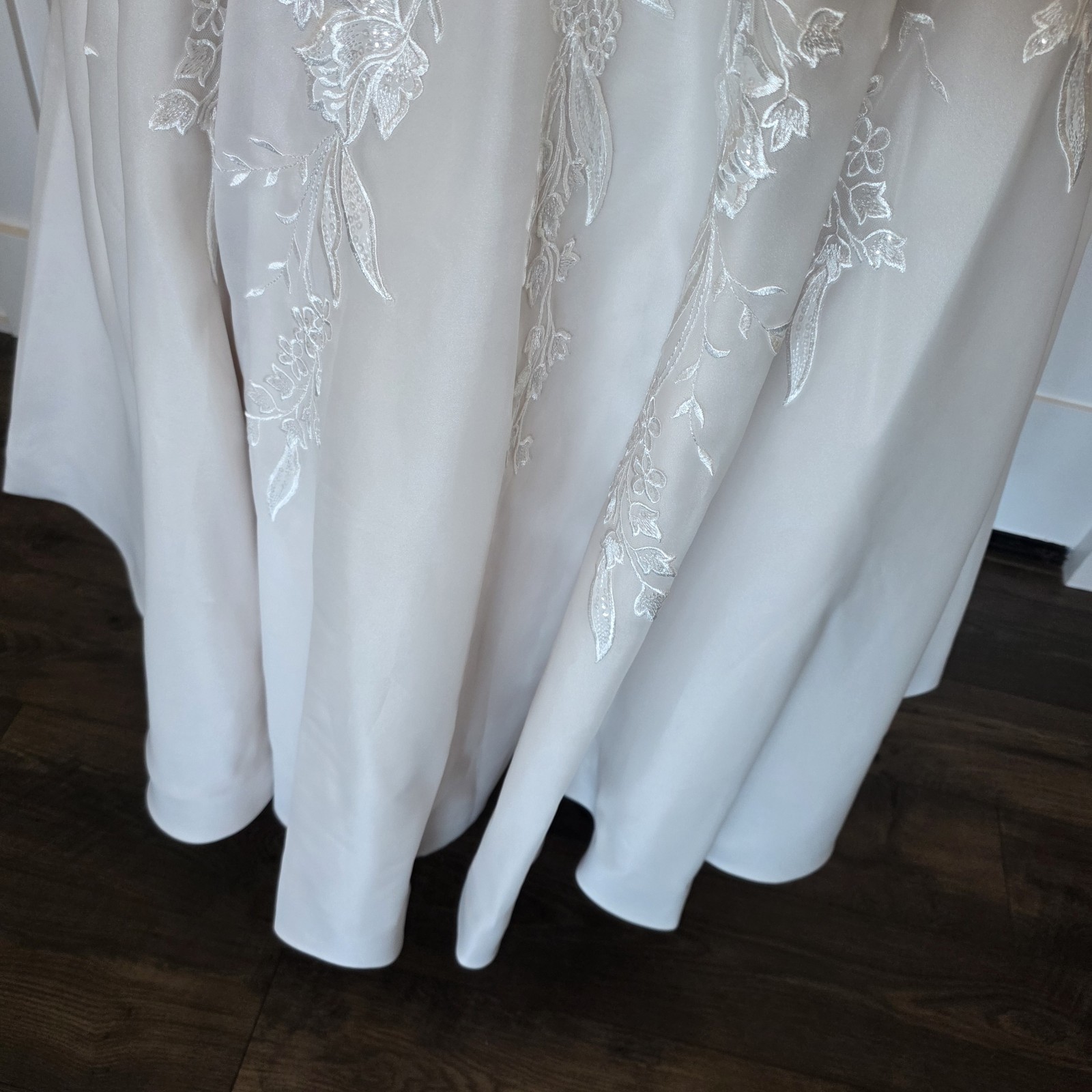 Justin Alexander Sample Tea Length Wedding Dress D1000PS Strapless Sz 22