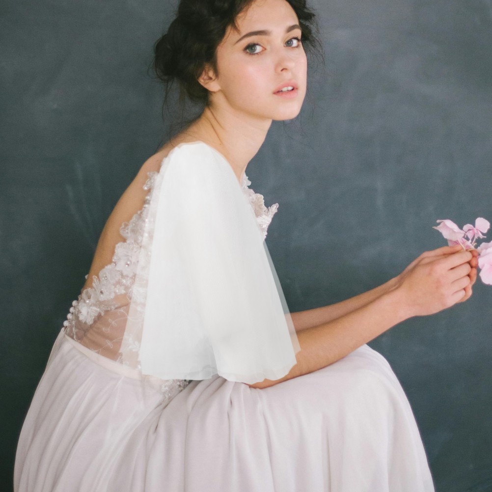 2Pcs Reusable Wedding Dress Tulle Sleeves White Sleeves Elegant Dress Accessory