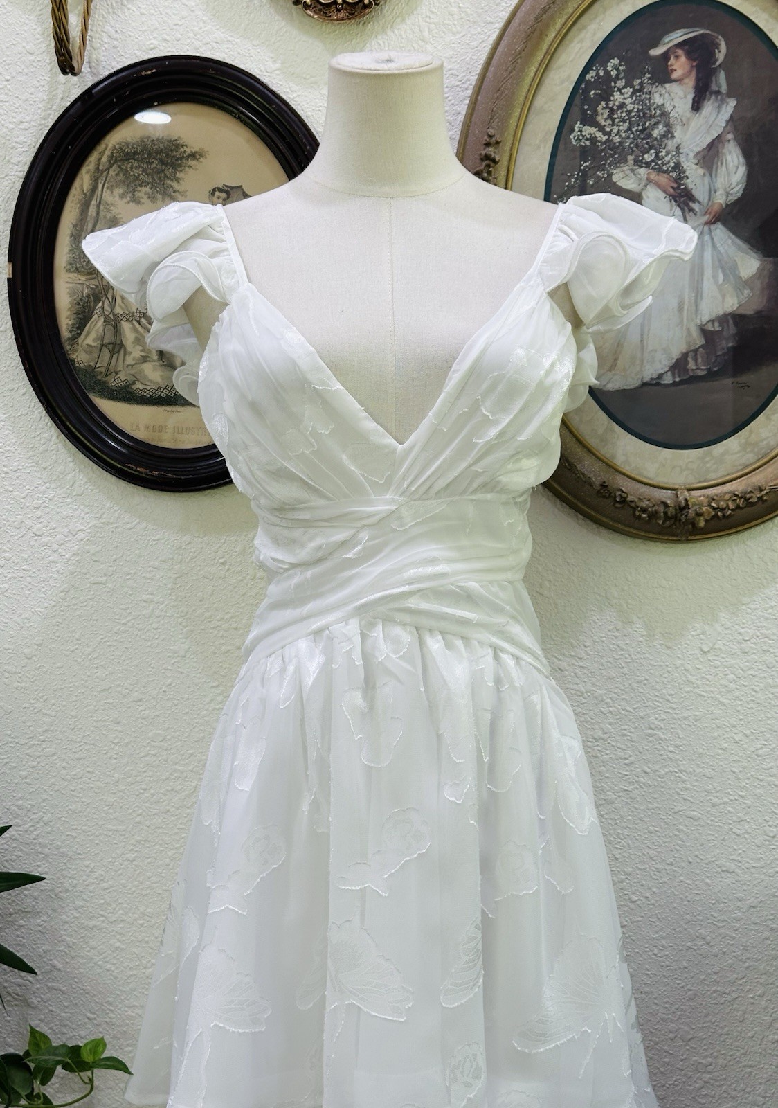 Romantic White Ruffle Dress | Cottagecore Bridal Dress | Beach Wedding
