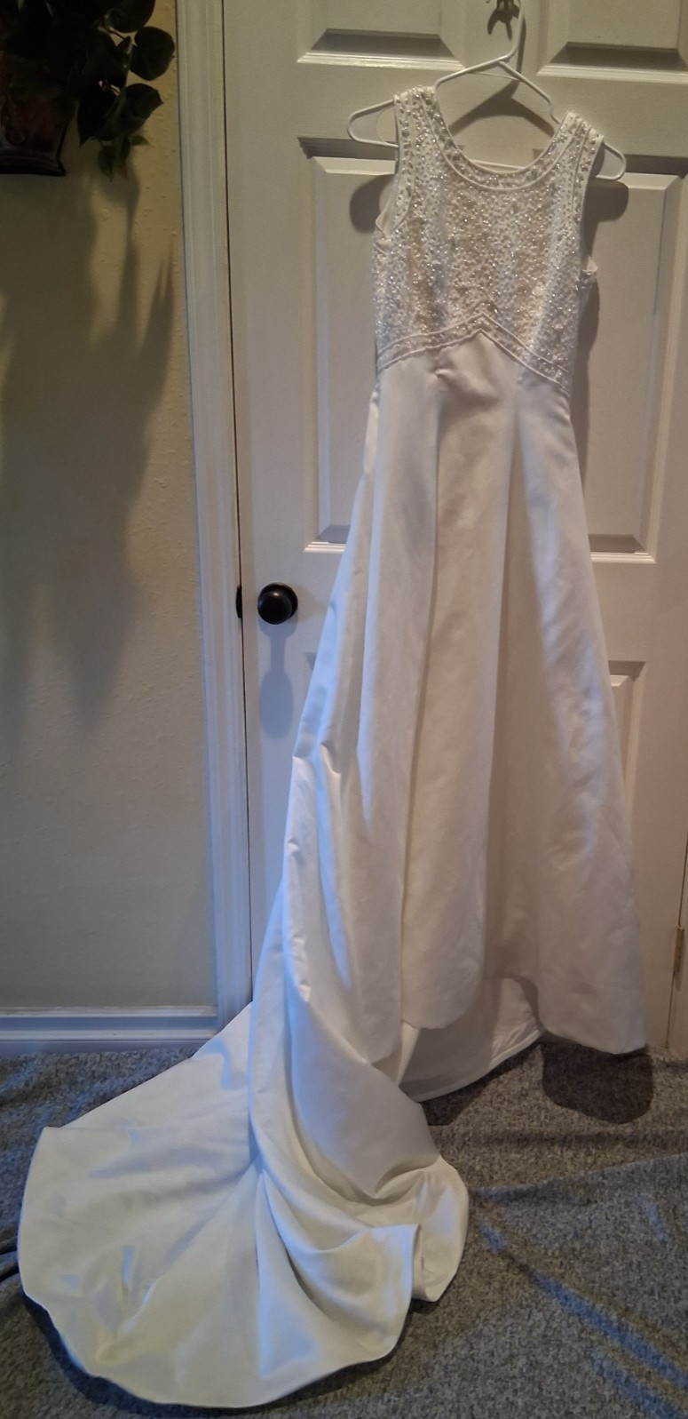 Bonny Wedding Dress Gown Modest high neck white beaded Used size 8