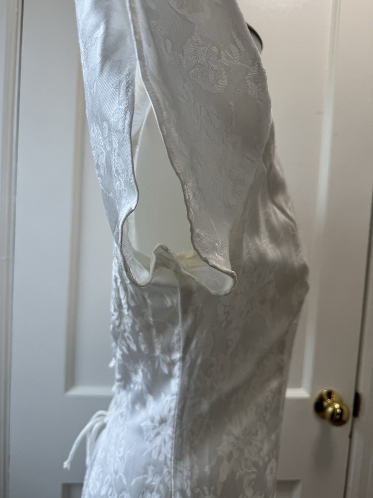 VTG Sarah Richards Lovercore Heart Cutout Dress Bridal Floral Jacquard Corset 5
