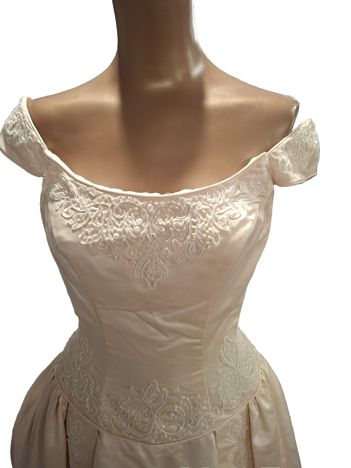 Amalia Carrera Champagne Satin BallGown