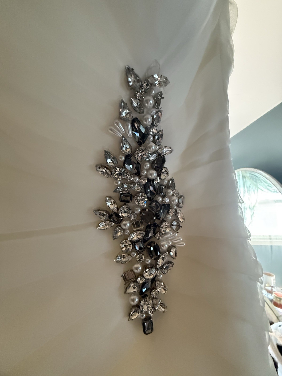 Jasmine Haute Couture Ivory Sweetheart Ball Gown Organza Crystal Ruffle Buttons