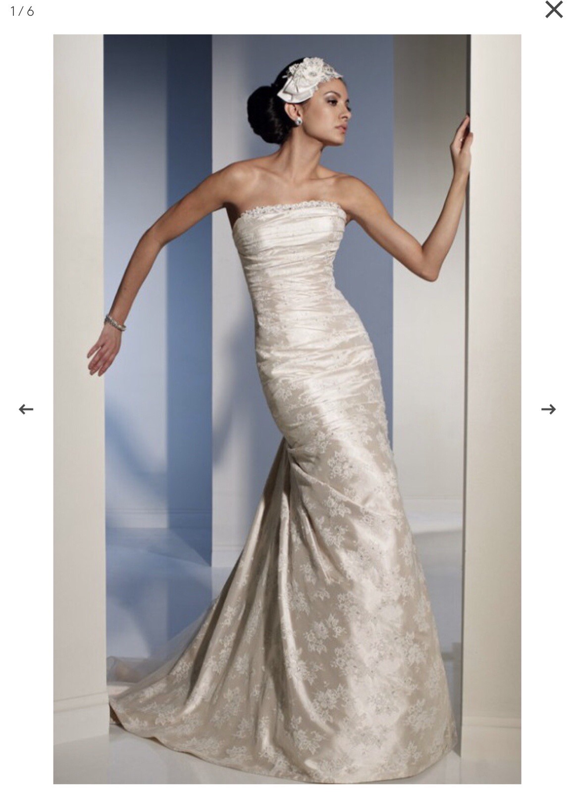 Modern & Classy Sophia tolli wedding Gown Light Gold. Size 10. NWT