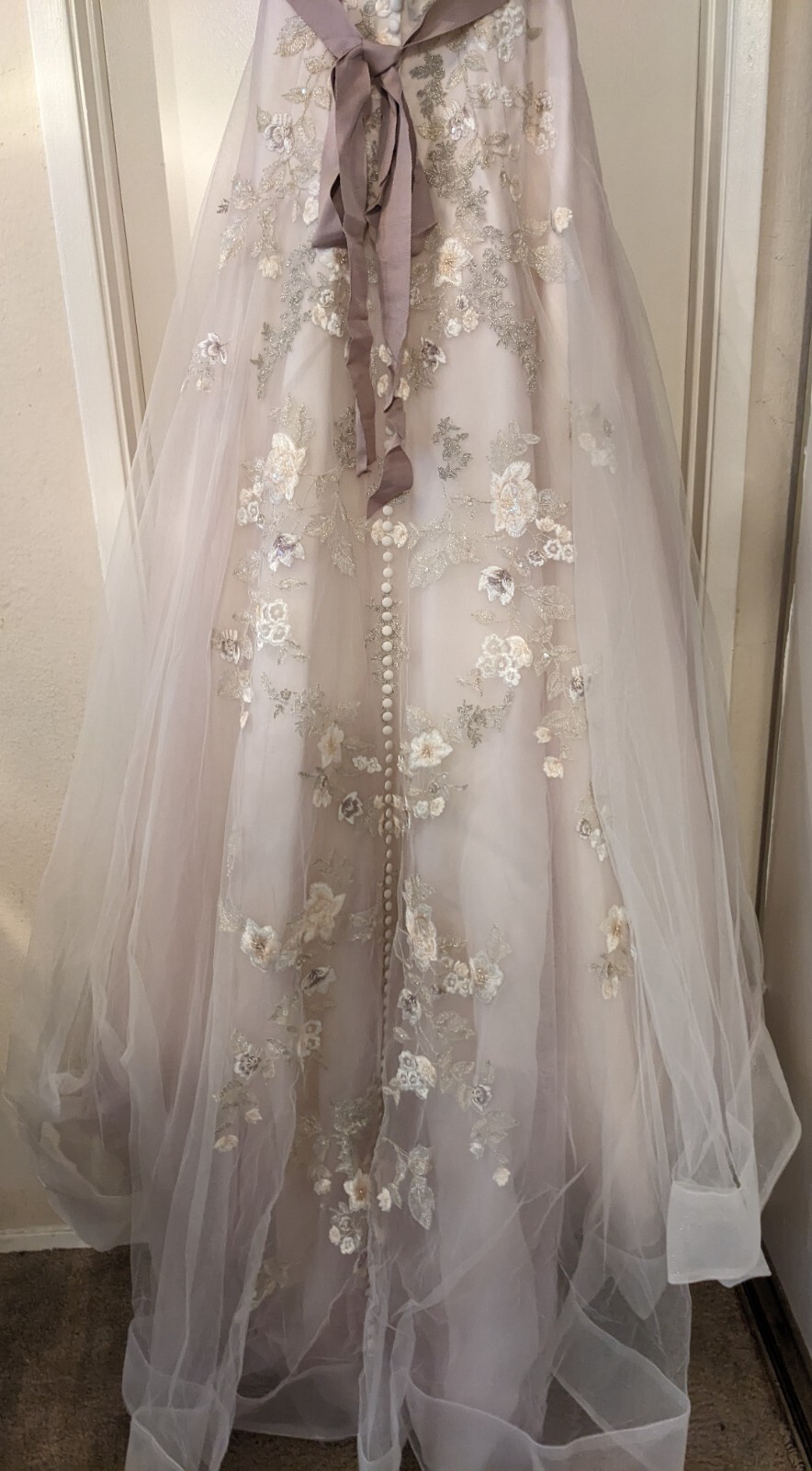 Melissa Sweet Mauve Floral Embroidered Tulle Wedding Dress NEW Tags Sweetheart