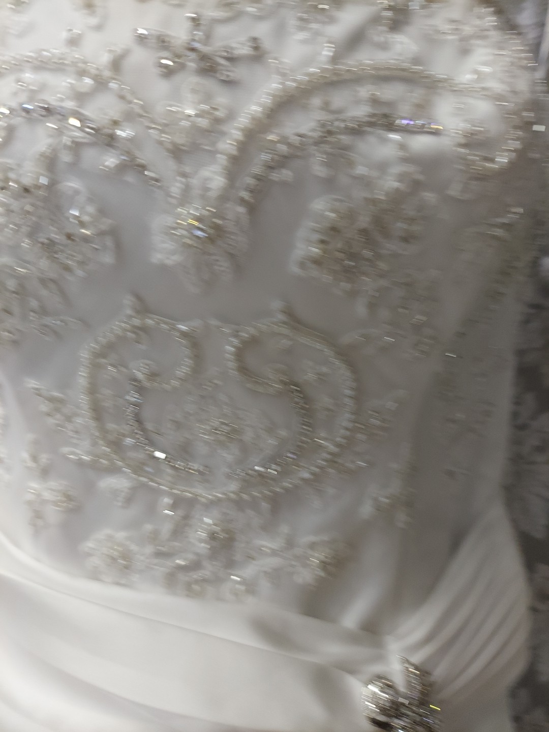 Mary,s Bridal Size 12 White Beaded Full Train Wedding/ball Dress