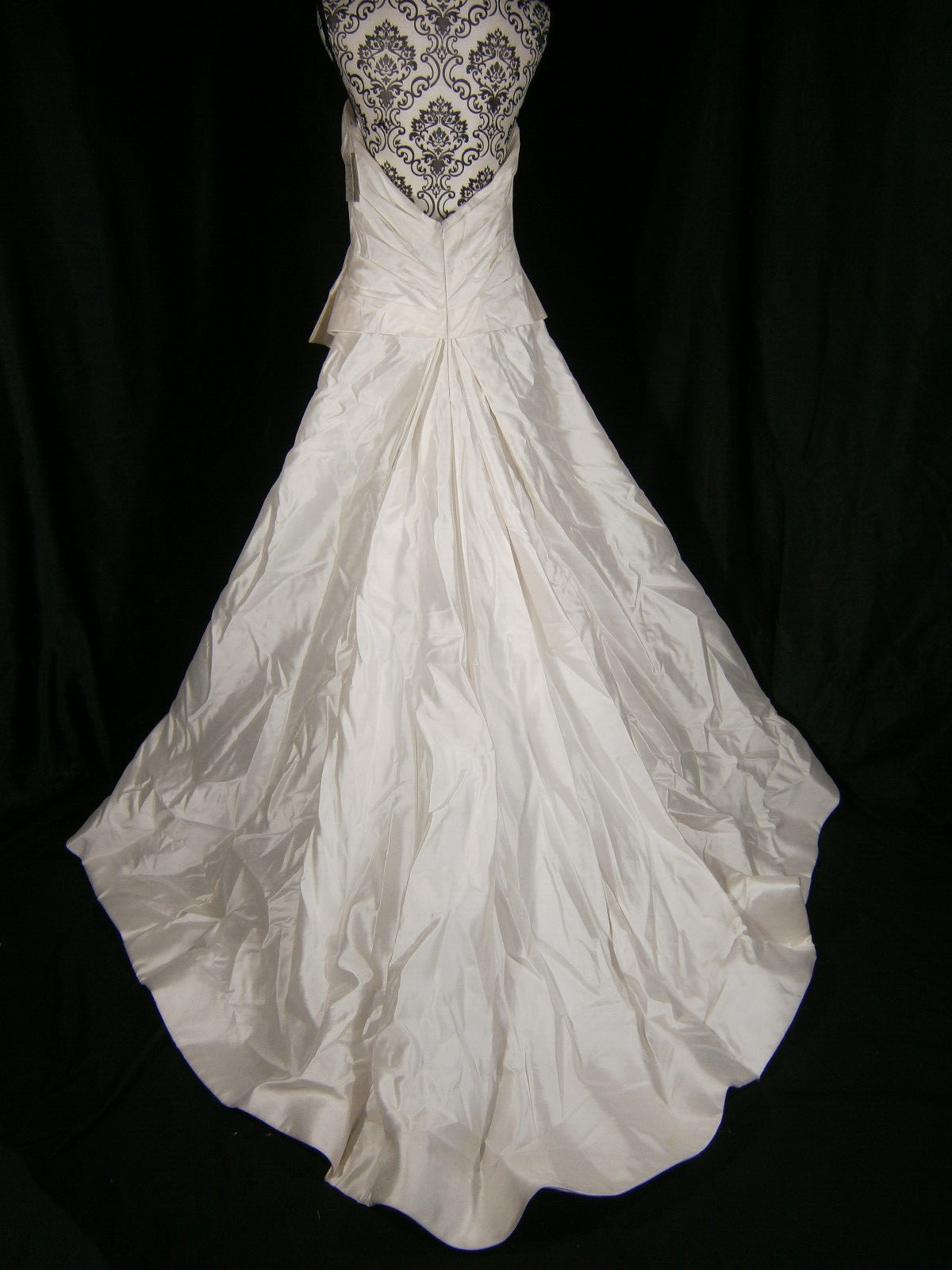 Watters Brides Wedding Dress 14 Silk Satin White Ivory Strapless Bow NWT $1,399
