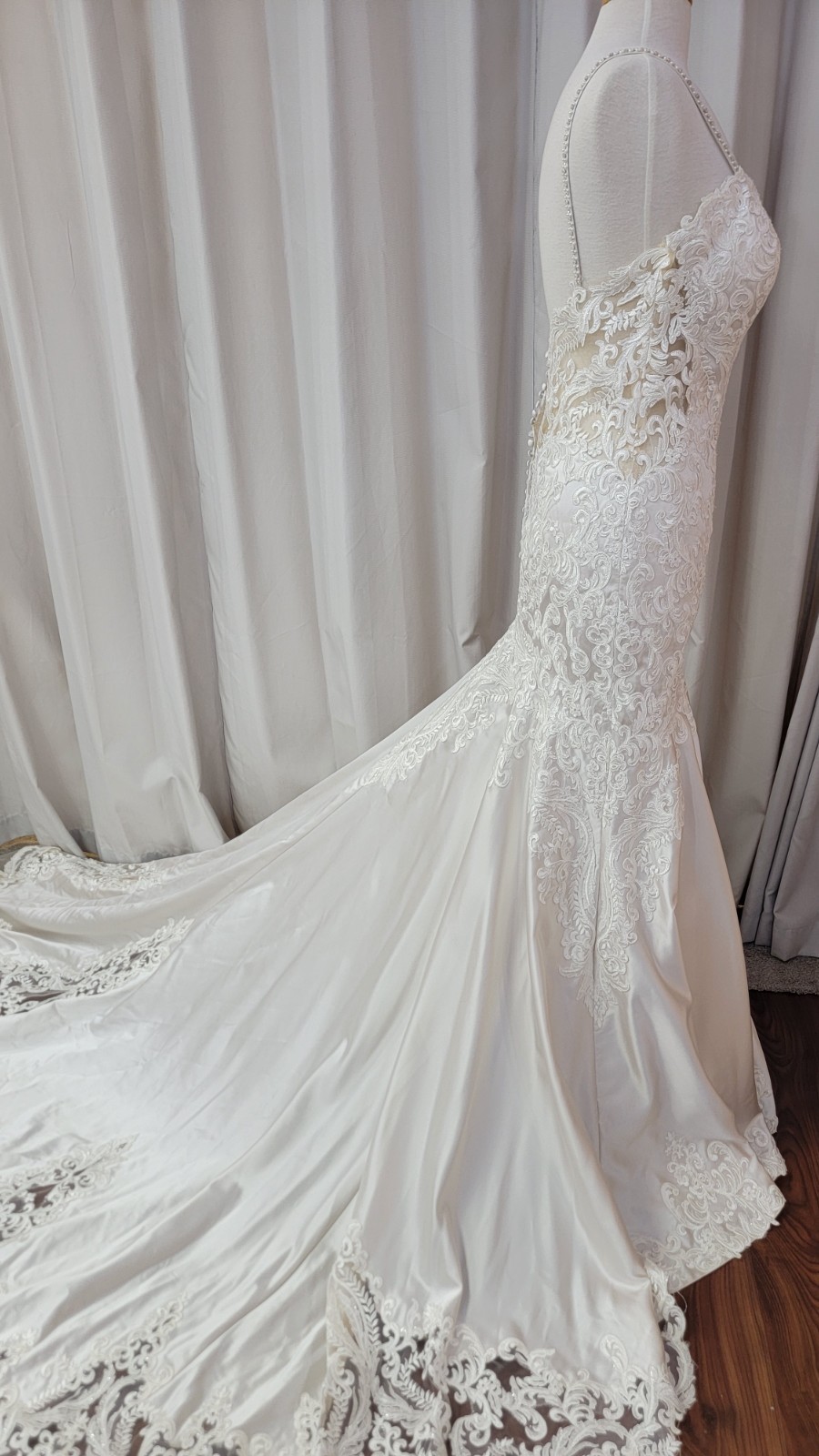 Morilee Bridal Mermaid Satin Lace Wedding Dress 2121 Sinead Ivory Candlelight 12