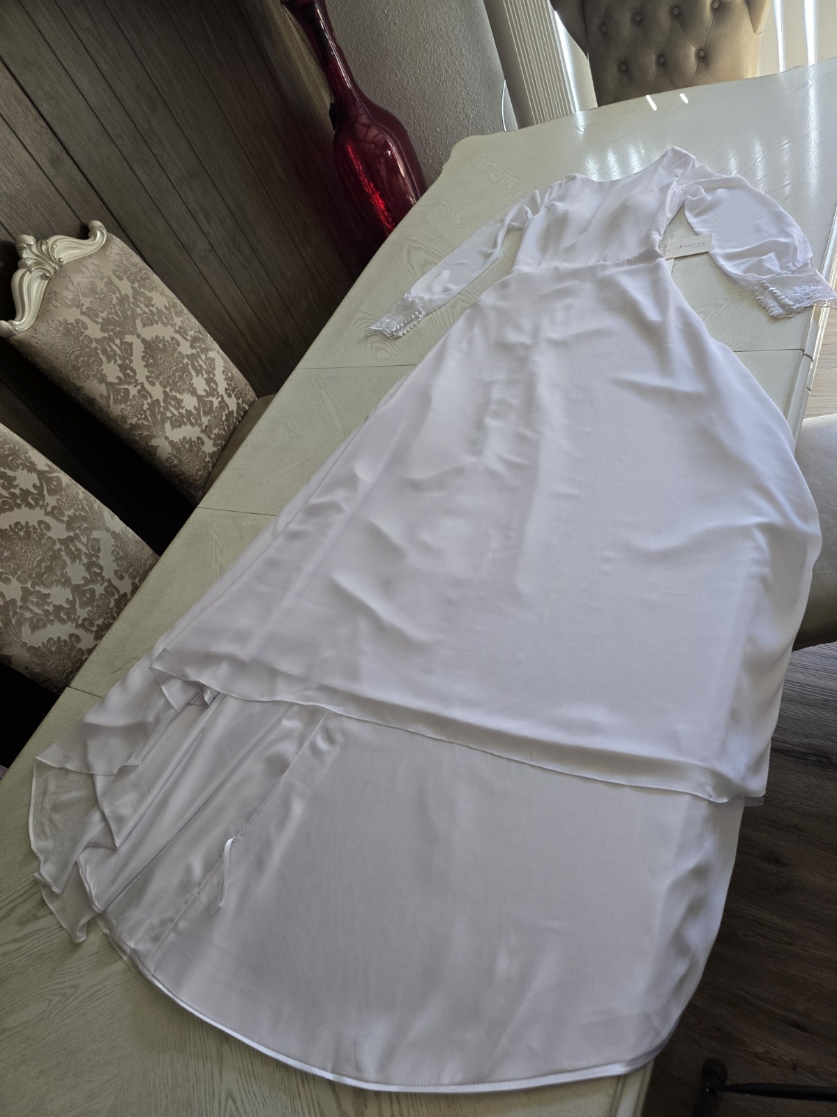 Bridal Dress Wedding Brand Is Mingdas Dress White**Size Measurements In Photos**
