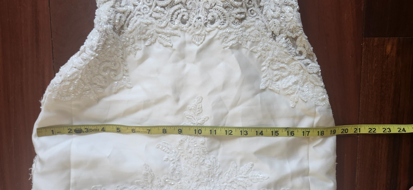 MARTINA LIANA Ivory Lace Beaded Wedding Dress Silk Lined Bridal Gown+2 Veils
