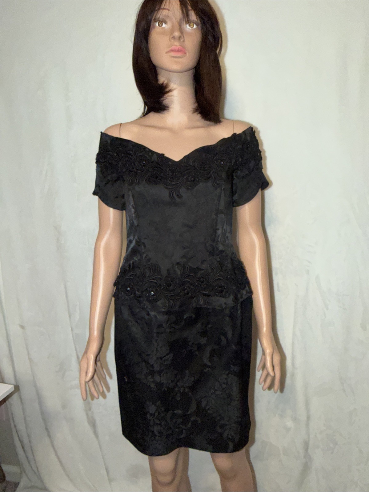 Scott Mcclintock VTG Classy Off Shoulder Little Black Dress Cocktail Event 8