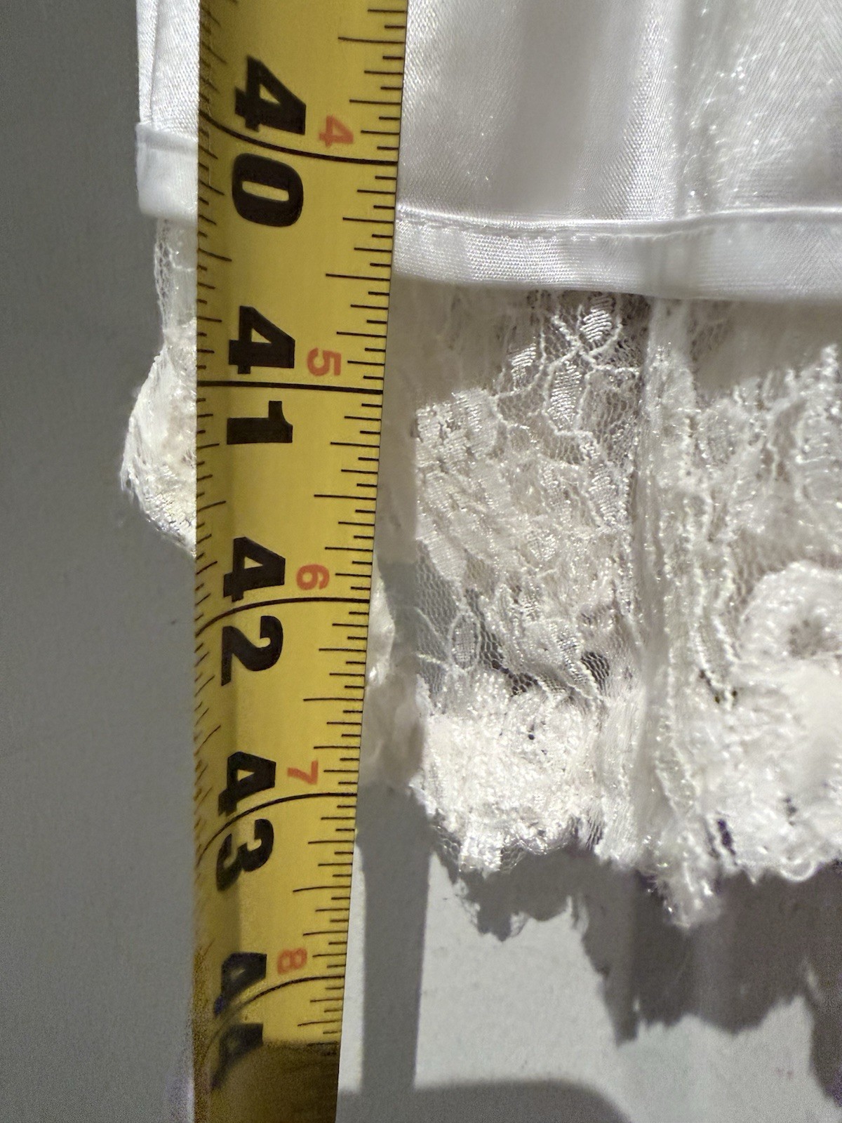WEDDING BRIDE DRESS Lace Embellish Floral Ivory White Women S/M Embroidered