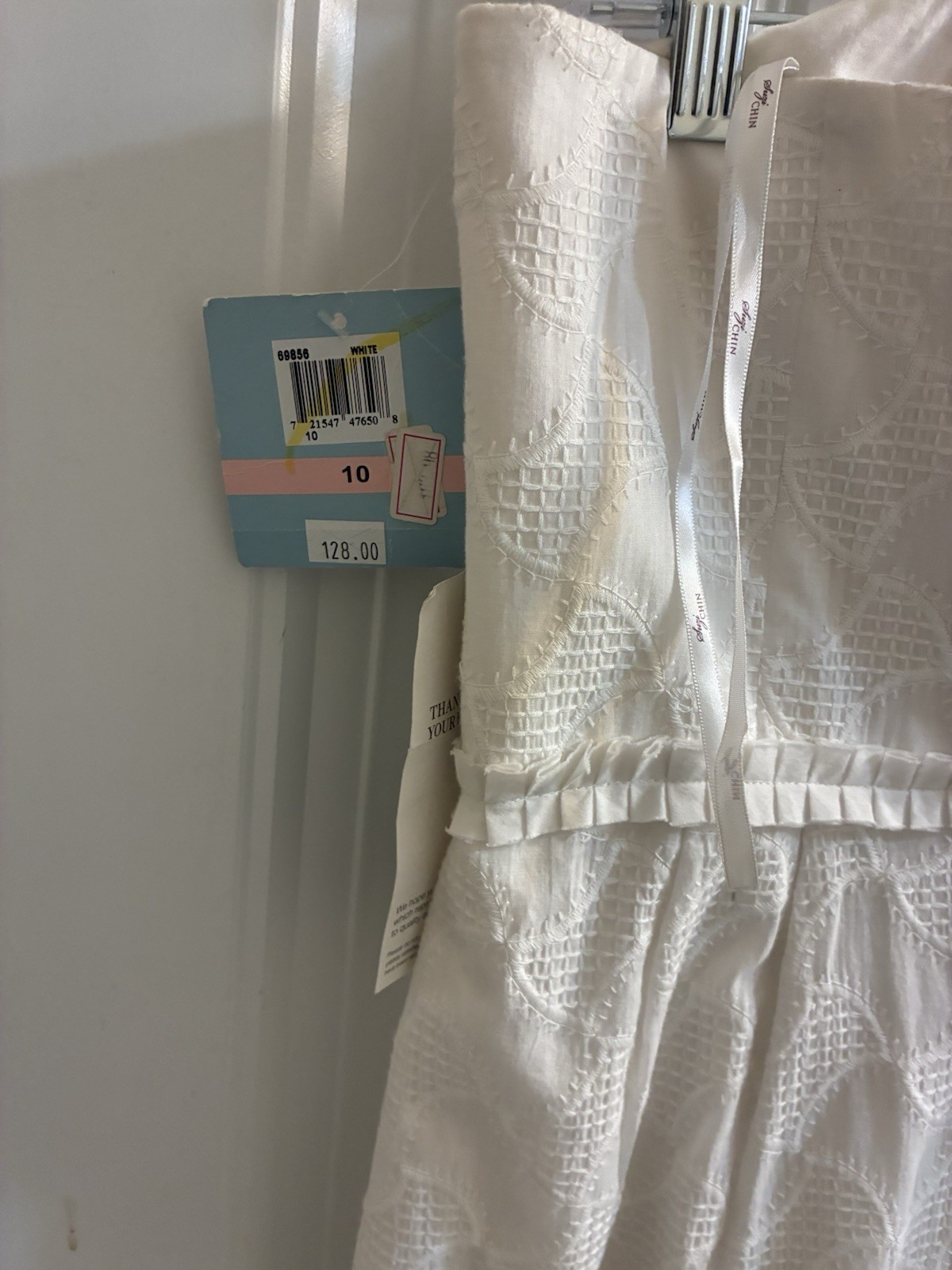 Suzi Chin for Maggy Boutique NWT Size 10 White Jacquard Cocktail Dress