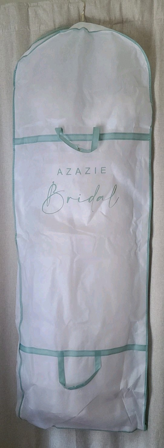 Azazie NWT Veradis Diamond White/Champagne Wedding Dress Sz WD14 Flutter Sleeve