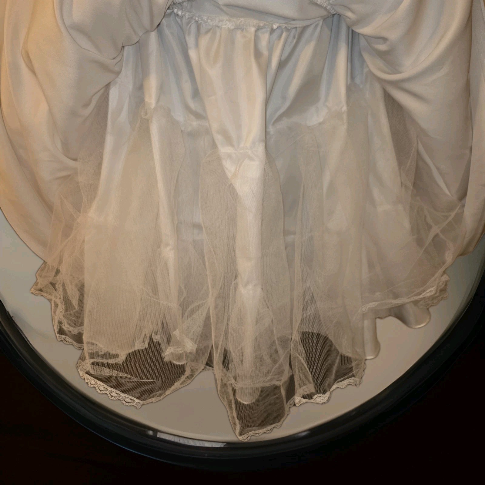 Dolly Couture White Satin Tulle Tea Length Wedding Dress Plus Size 22 Rockabilly