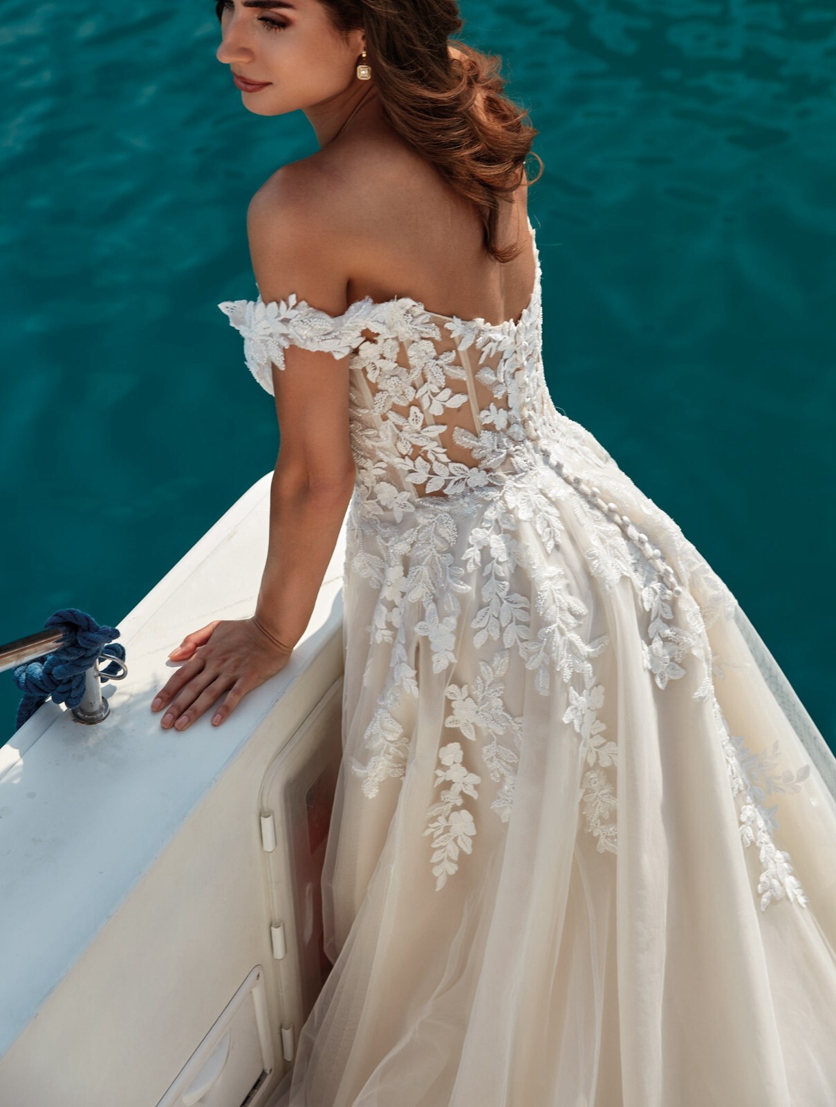 2026 Attractive Wedding Dress Bridal Gown Champagne off-Träger 2-28W Leaves Lace