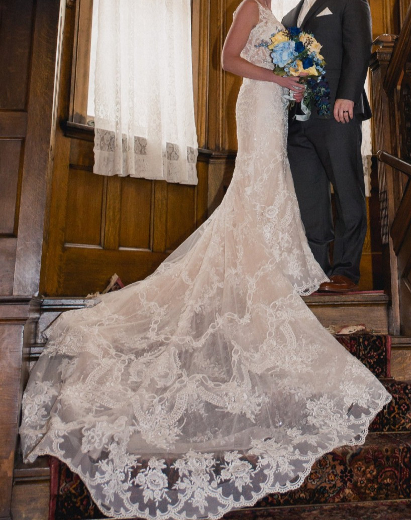 Eve of Milady 1612 Wedding Dress 6 Ball Gown Ivory Fit & Flare Lace $4,589 NEW