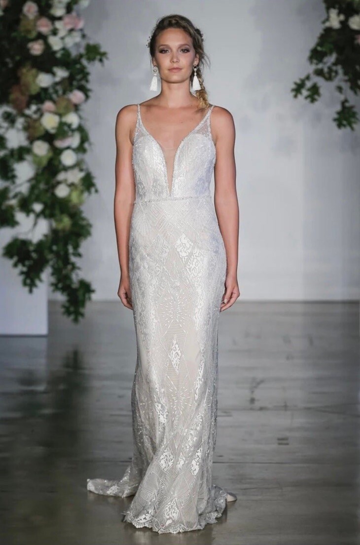 Mori Lee Wedding Dress – Boho / Art Deco – Kendra 8201 – Size 7/8 – Summer