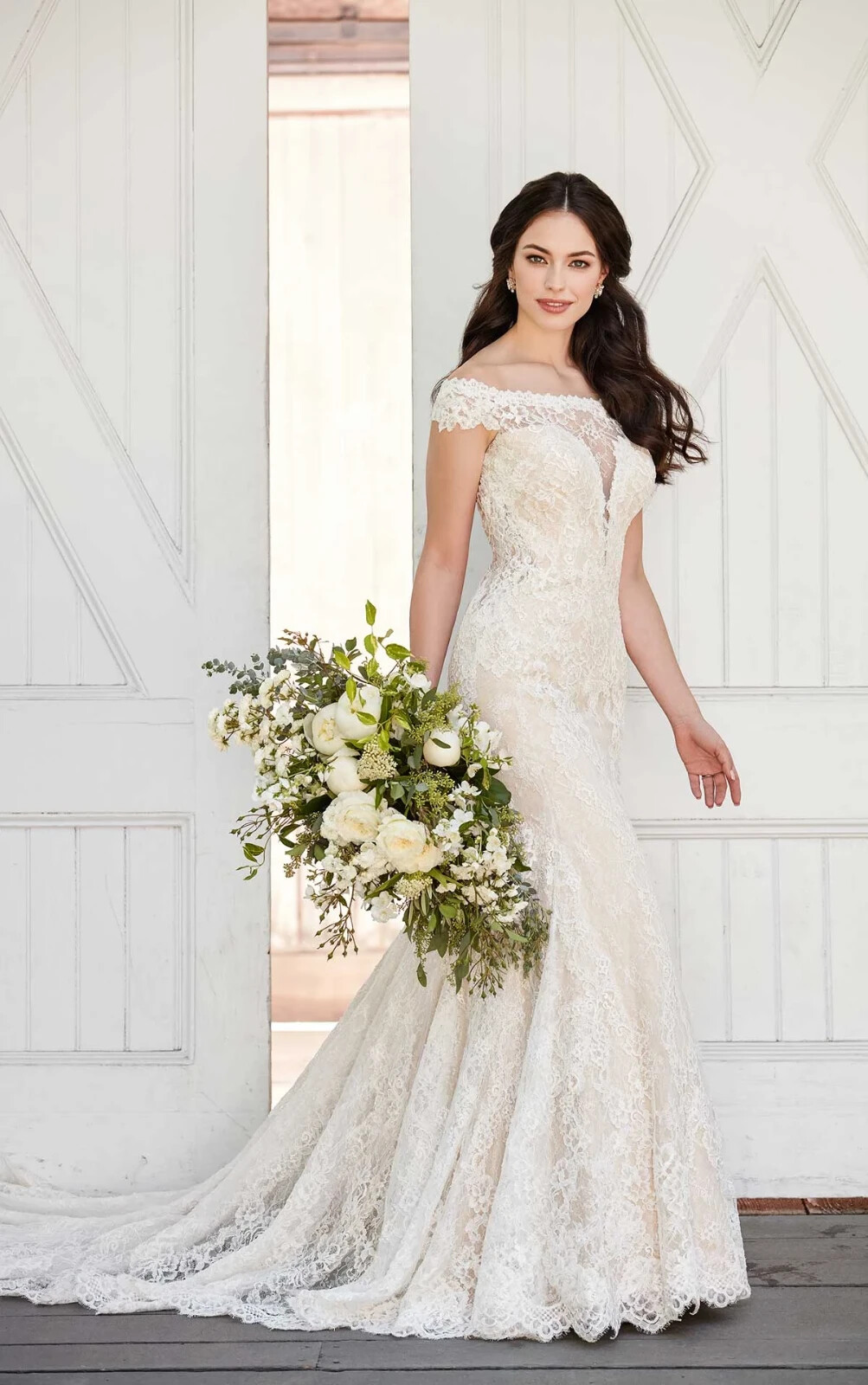 Martina Liana 958 Wedding Dress 12 Ivory French Lace Illusion Back Romantic Sexy