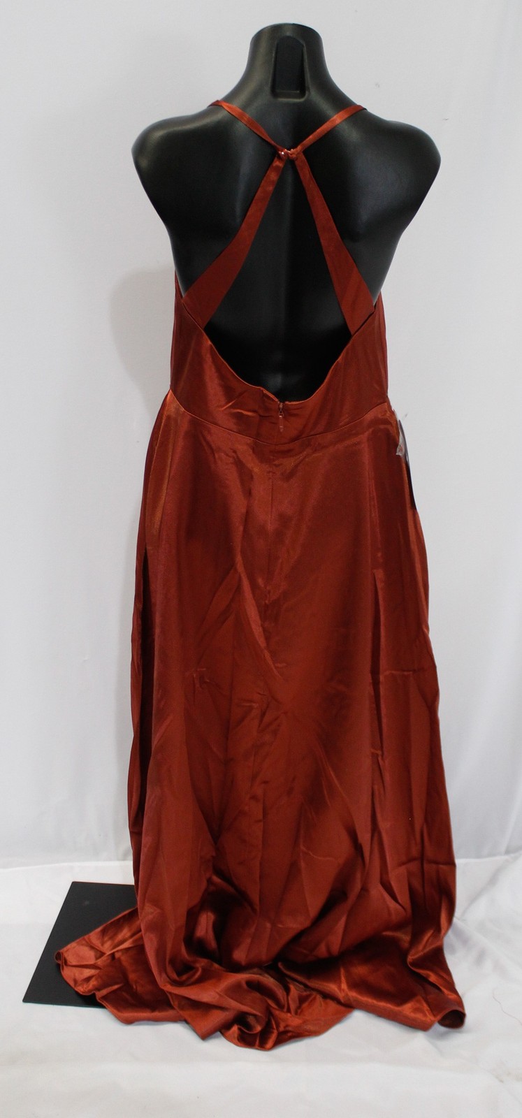 Azazie Women Davis A-Line Pleated Stretch Satin Dress AP2 Terracotta Custom Size