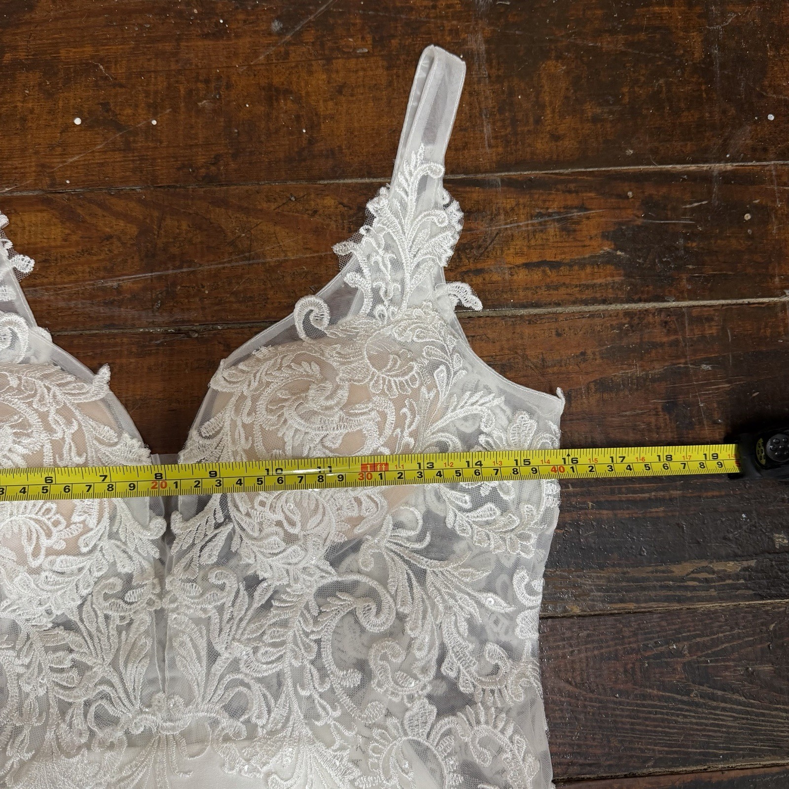 Azazie Estephanie Wedding Dress White Mermaid Lace Custom Size NWT Bridal C/m