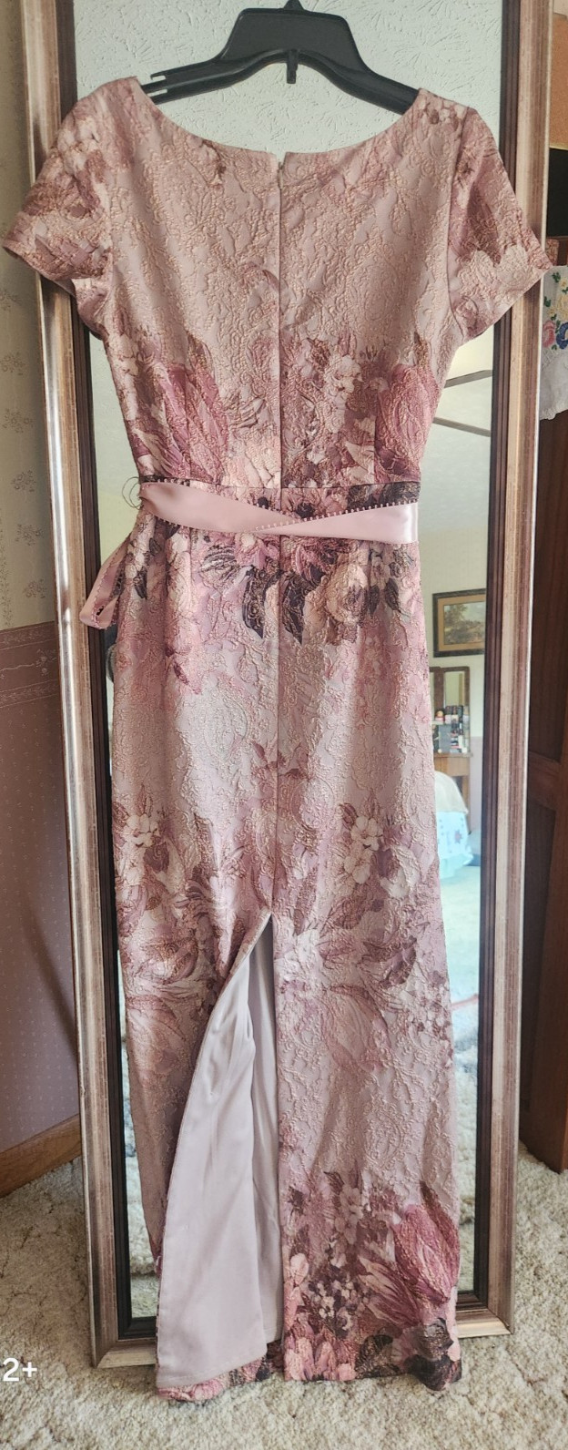 Adrianna Papell Melinda Dress Painted Floral Pattern Sz 8 Wedding Formal