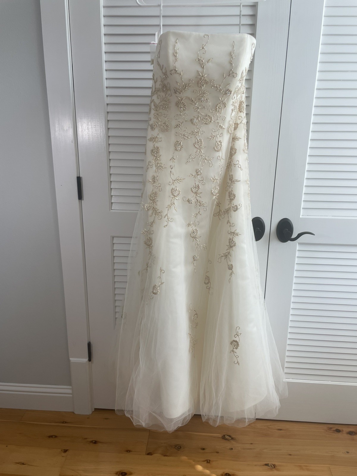 Wtoo Brides by Watters Strapless Ivory Embroidered Wedding Dress Gown Sz 10 NWT