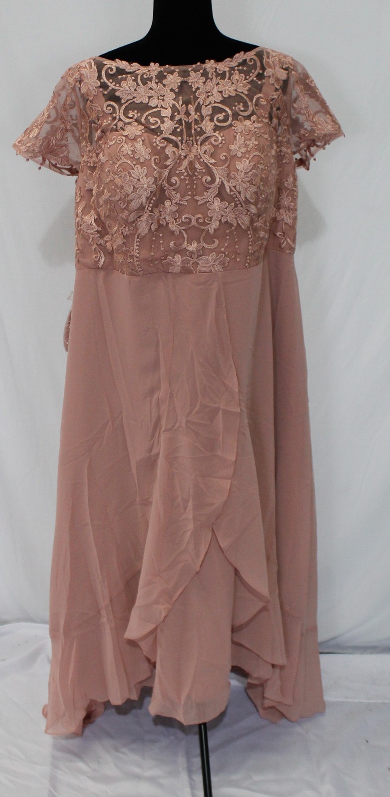 Azazie Women’s Mamie A-Line Lace Chiffon Dress AP2 Dusty Rose Size: A20 NWT