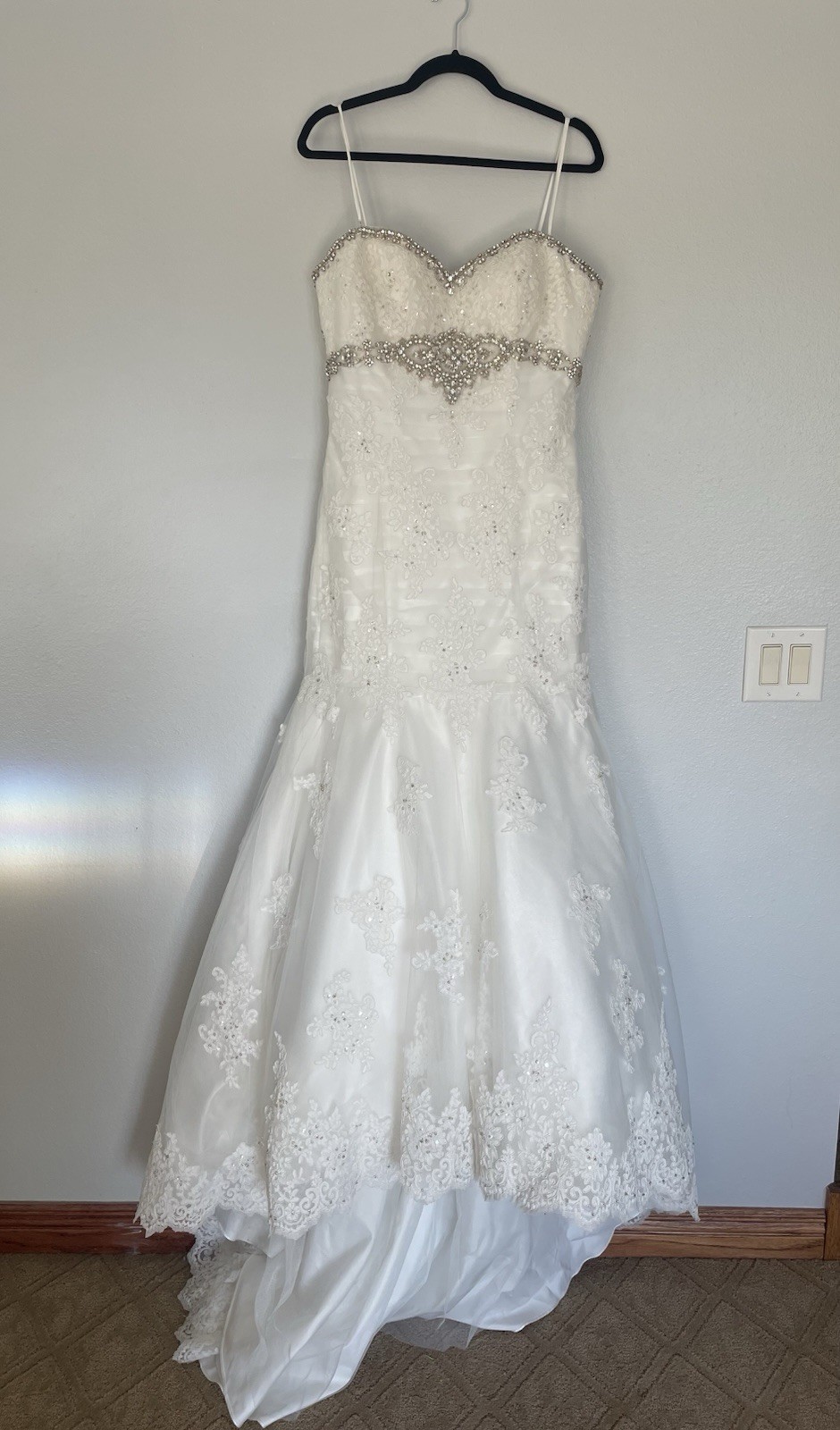 Women’s Wedding Dress Bridal Gown Sz 12 Off White NWT strapless bling sweetheart