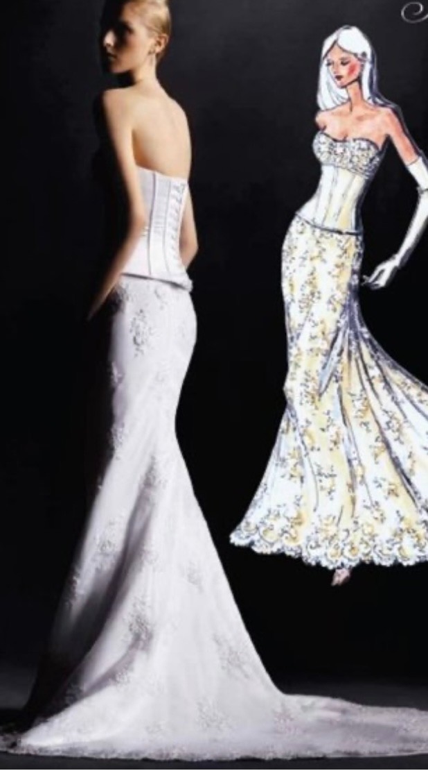 Lot of 2 Wedding Dresses – Oleg Cassini David’s Bridal & Custom White Gown
