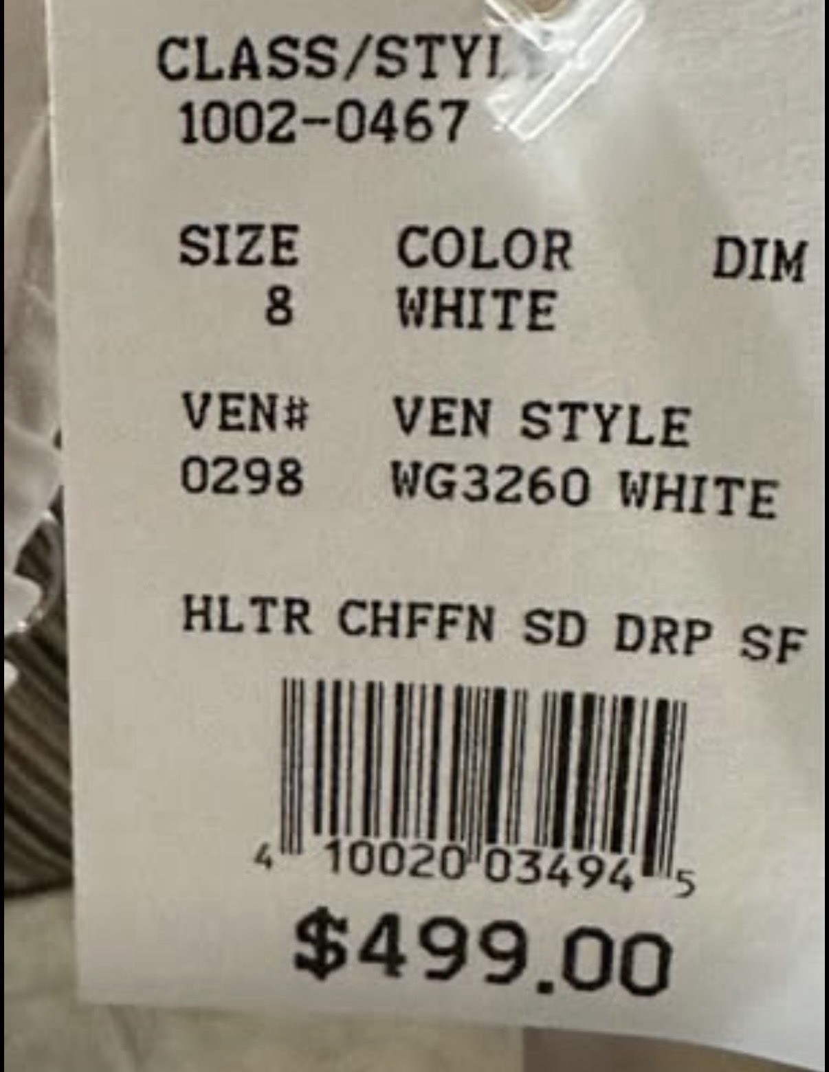 David’s Bridal WG3260 White Halter Neck Beaded A-Line Wedding Dress Size 8