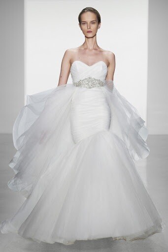 Kenneth Pool By Amsale Charlize Ivory Tulle Wedding Dress Bridal Sz 12/ Street 8