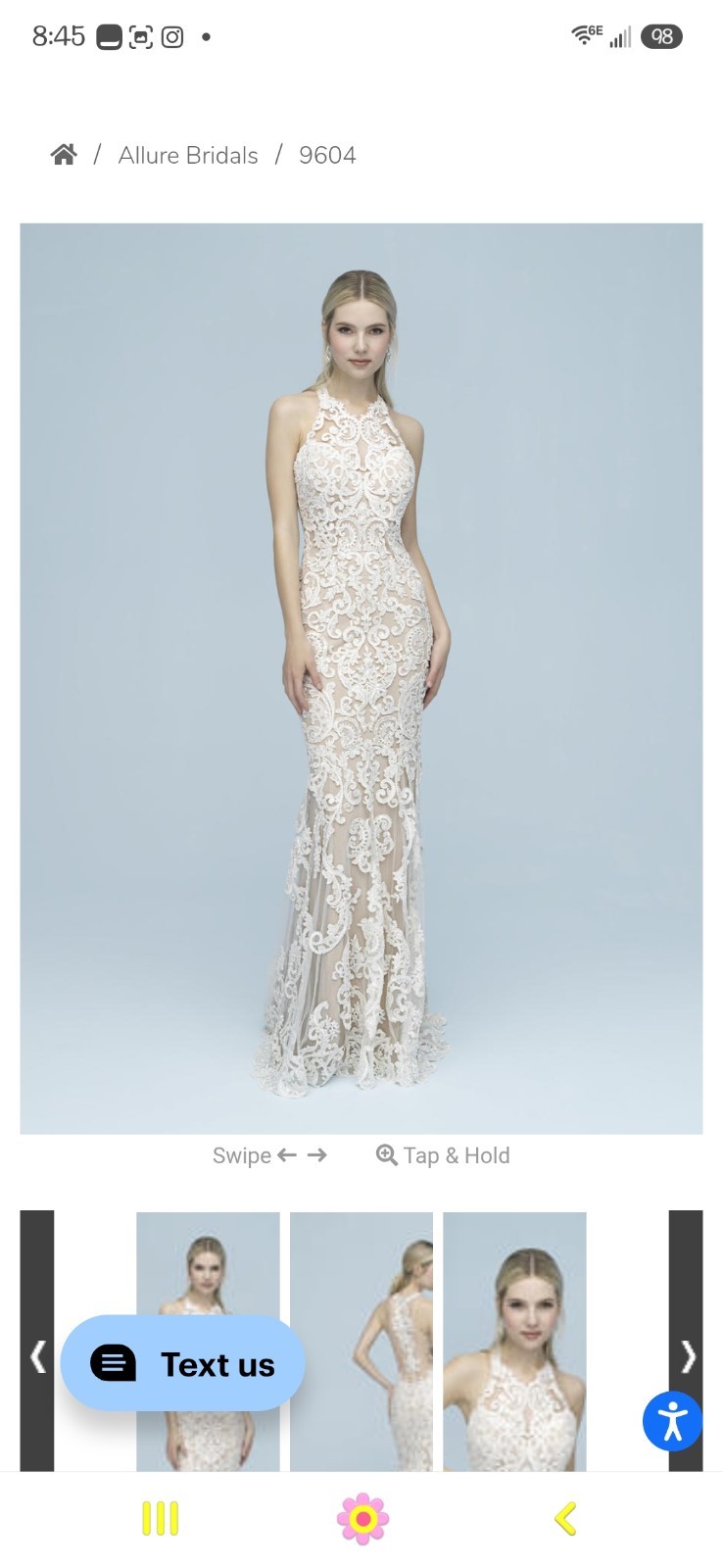 Allure Bridals Lace Wedding Dress Size 8