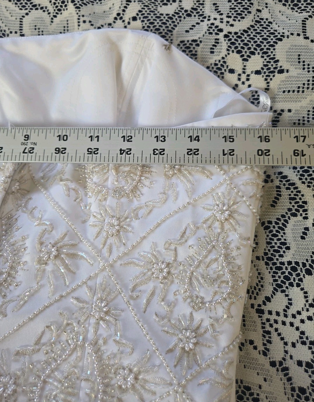 DaVinci Wedding Ball Gown 10 White Silver Beaded Bodice Tulle Skirt #F8134 NWT