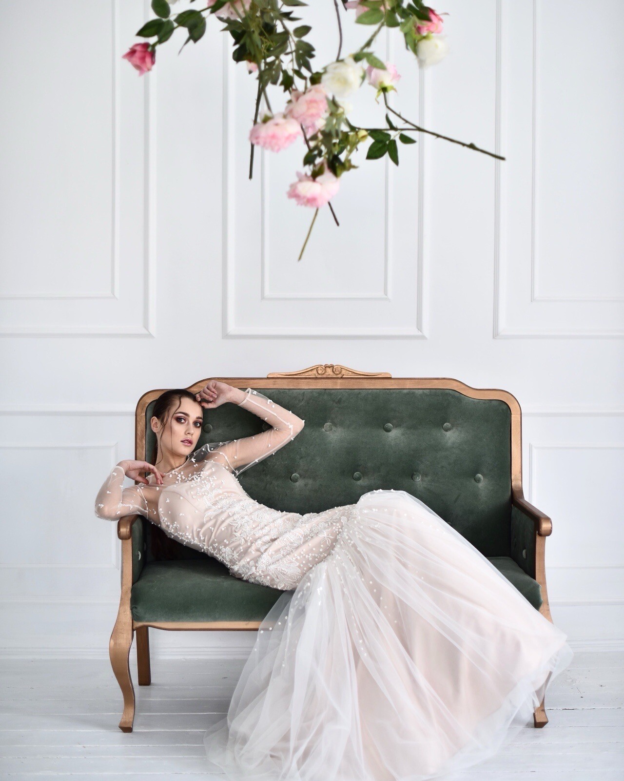 Custom Designed Handmade Ivory Mermaid Style Wedding Gown