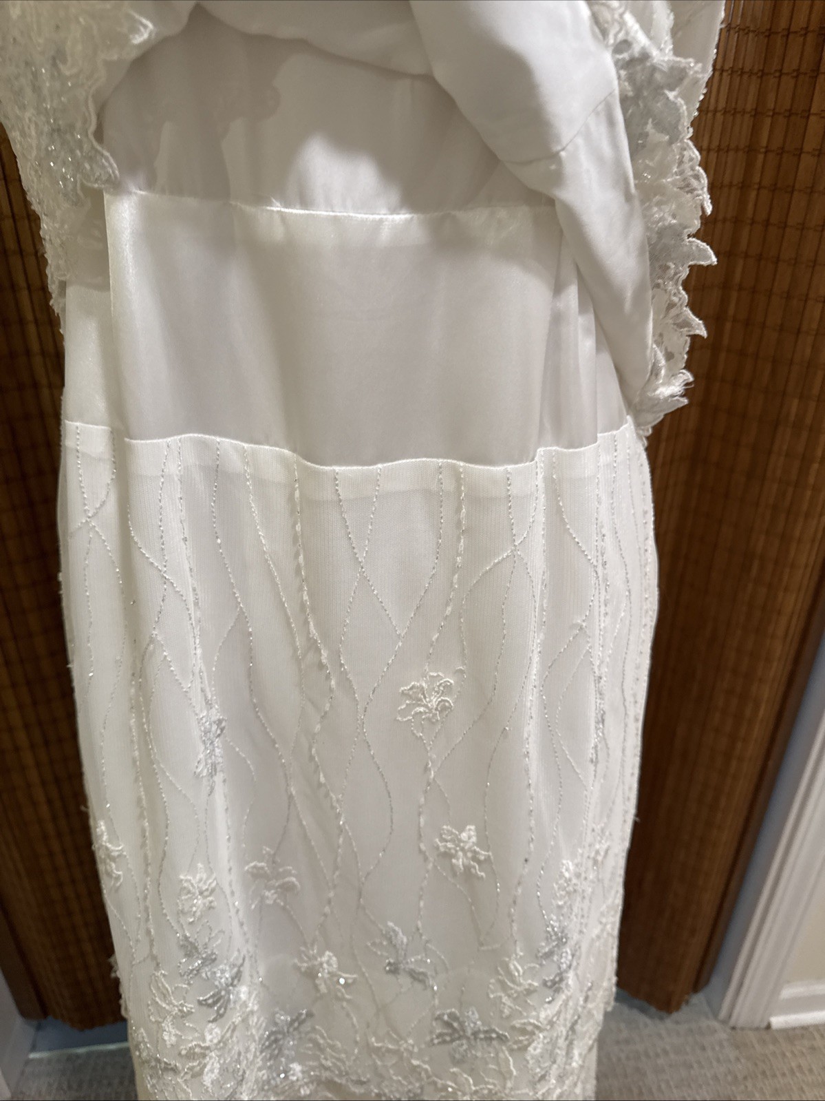 Vintage Montague By Mon Cheri Off White 2 Pc Lace Embellished Wedding Gown 16Wp