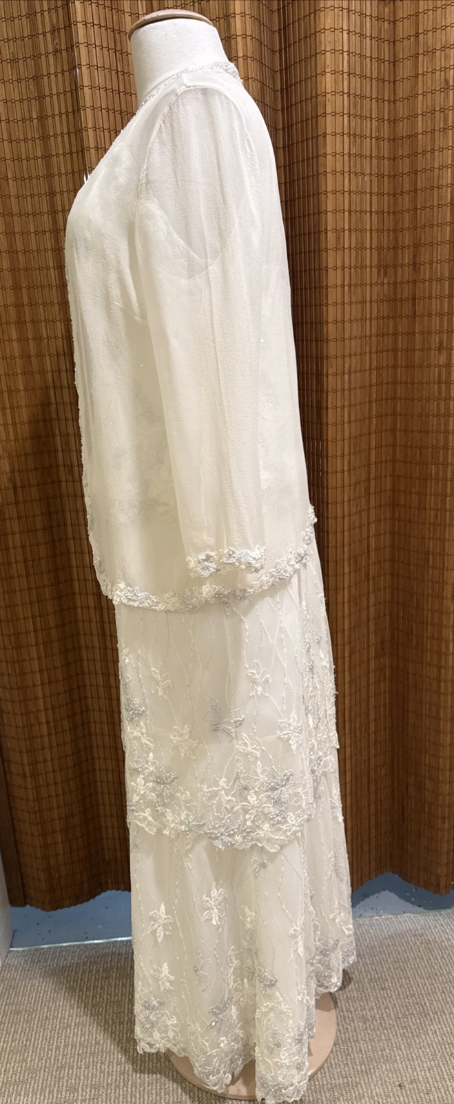 Vintage Montague By Mon Cheri Off White 2 Pc Lace Embellished Wedding Gown 16Wp