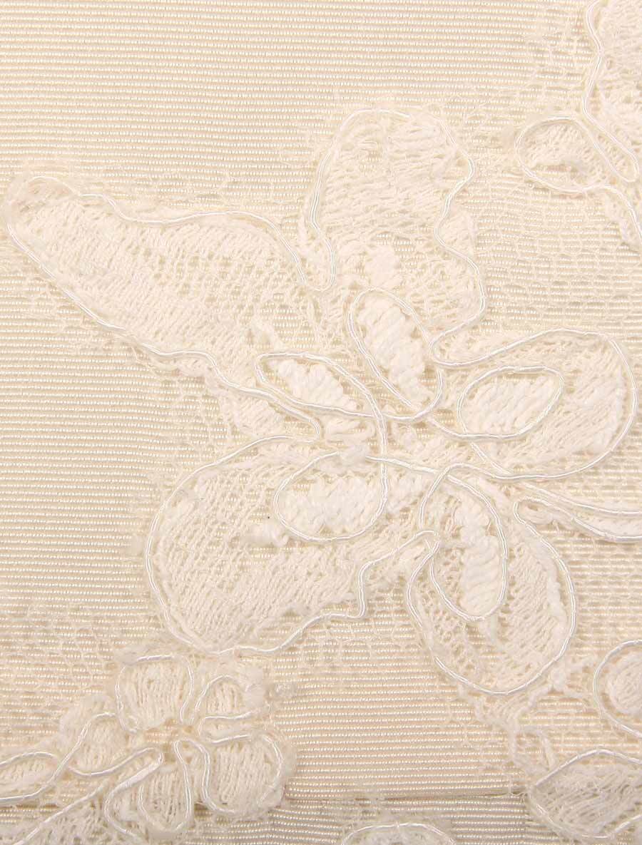 AMSALE Mave Ivory Fit Flare Silk Faille Lace Sleeveless Straps Wedding Dress 10