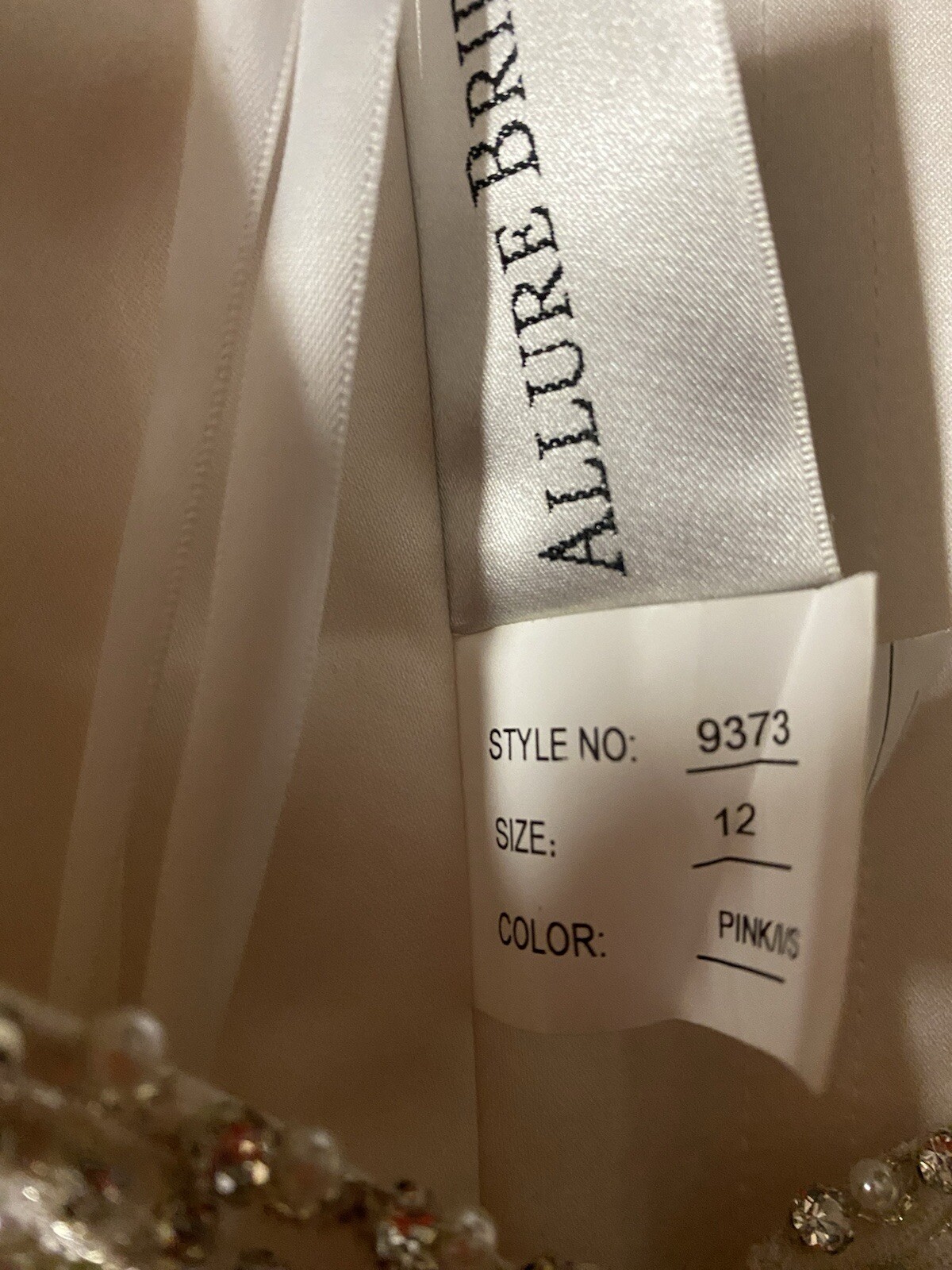NEW Allure Bridal Wedding Dress NOT ALTERED Ivory & Pinkish Color Size 12