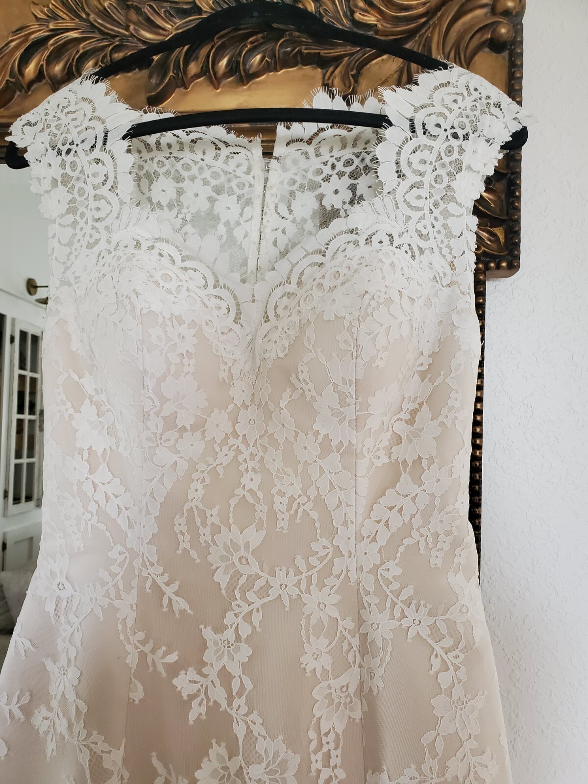Symphony of Venus Mermaid Lace see through back Wedding Dress sz 10