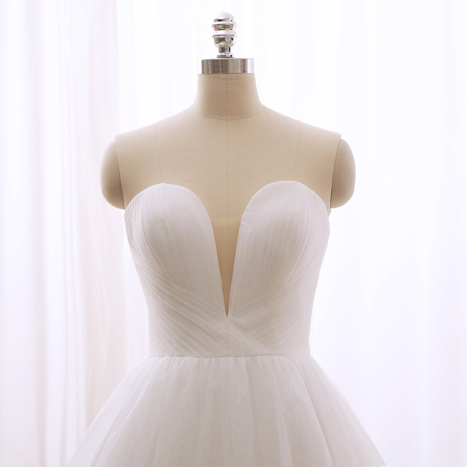 Chic glitter tulle wedding dress wedding dress ivory 32-60 lace up princess