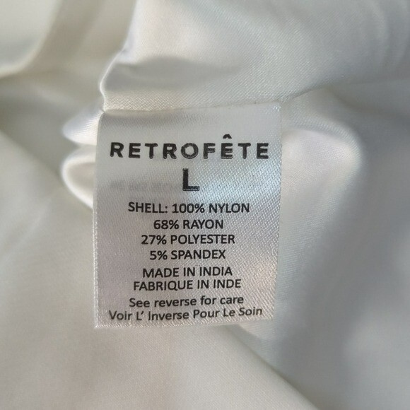 NEW Retrofete Beaded Lace Satin Dress White L bridal wedding sexy strapless
