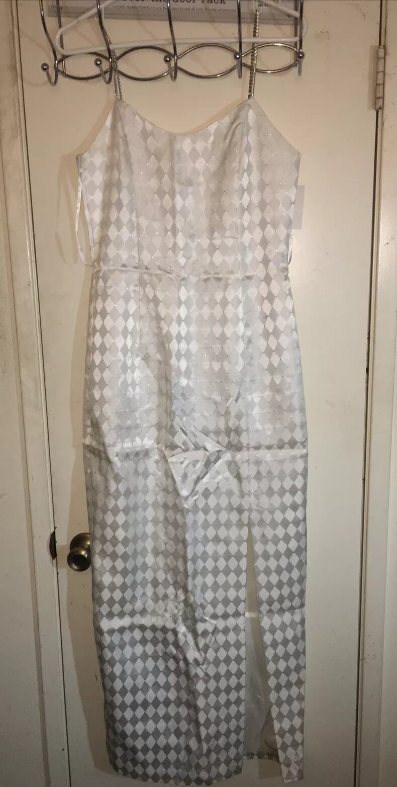 NWT Jessica McClintock Gunne Sax Vintage White Jacquard Satin ￼Dress Size 7
