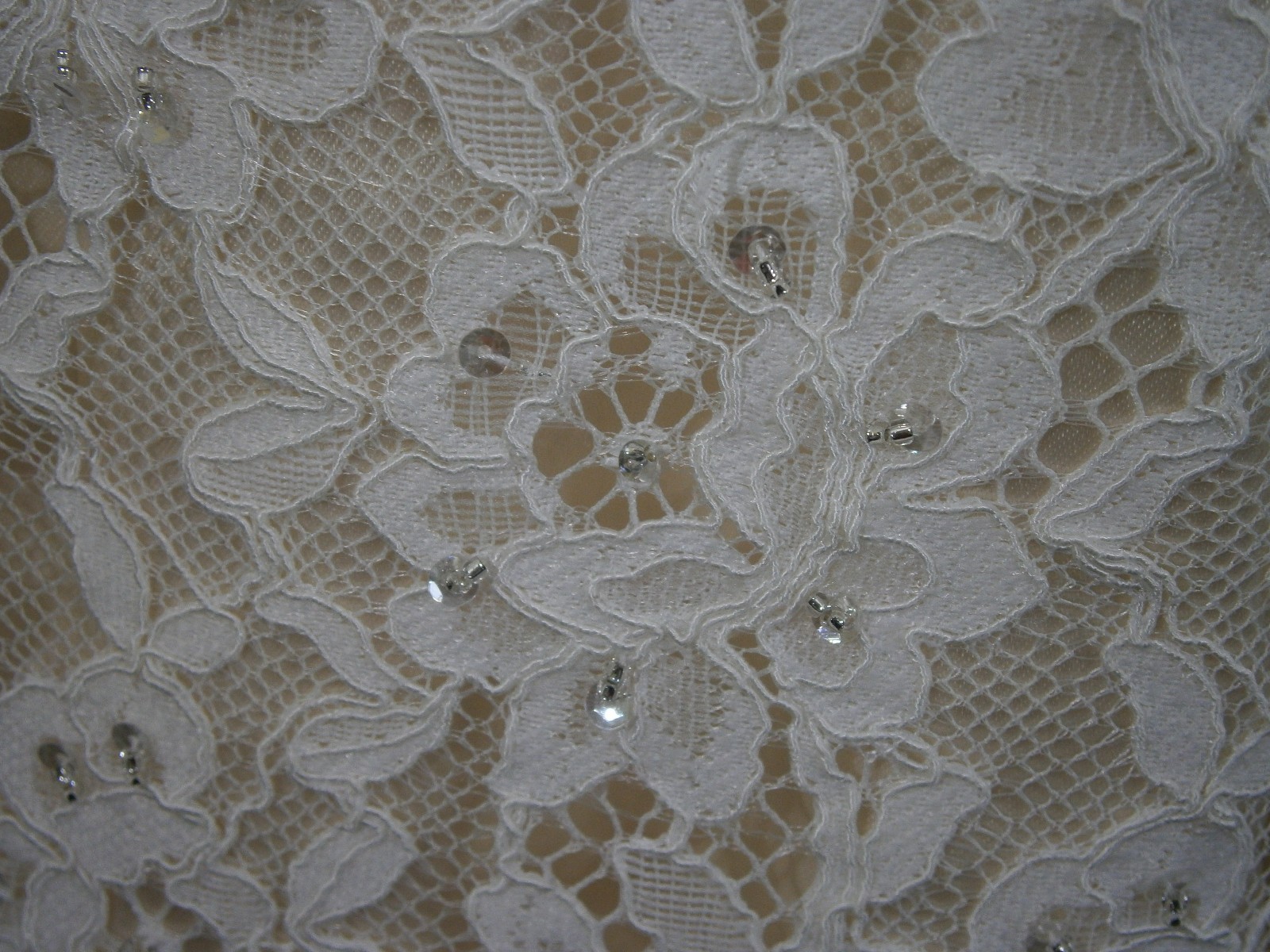 Essense of Australia D1848 Wedding Dress 12 Ivory Cafe Lace llusion Sparkles
