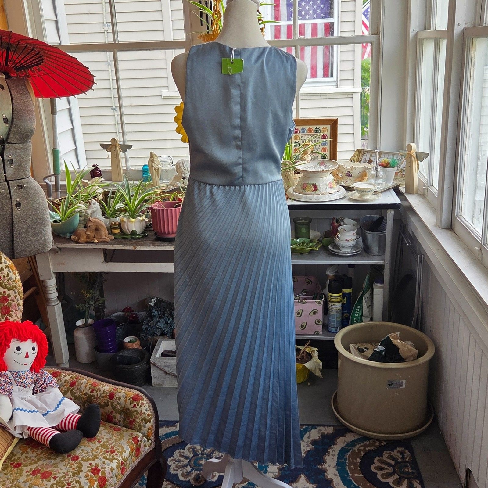 NWT Sam Edelman Pleated Midi Dress Size 4 Blue Faux Wrap Wedding Guest