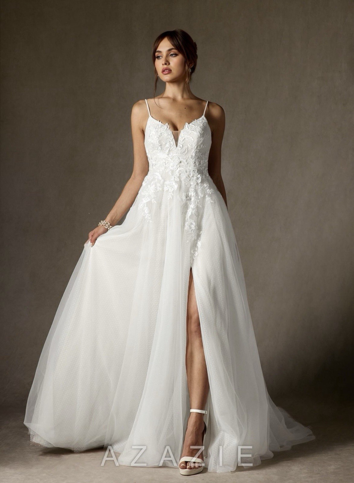 Azazie Nikita Wedding Dress Size 16 Diamond White NWT