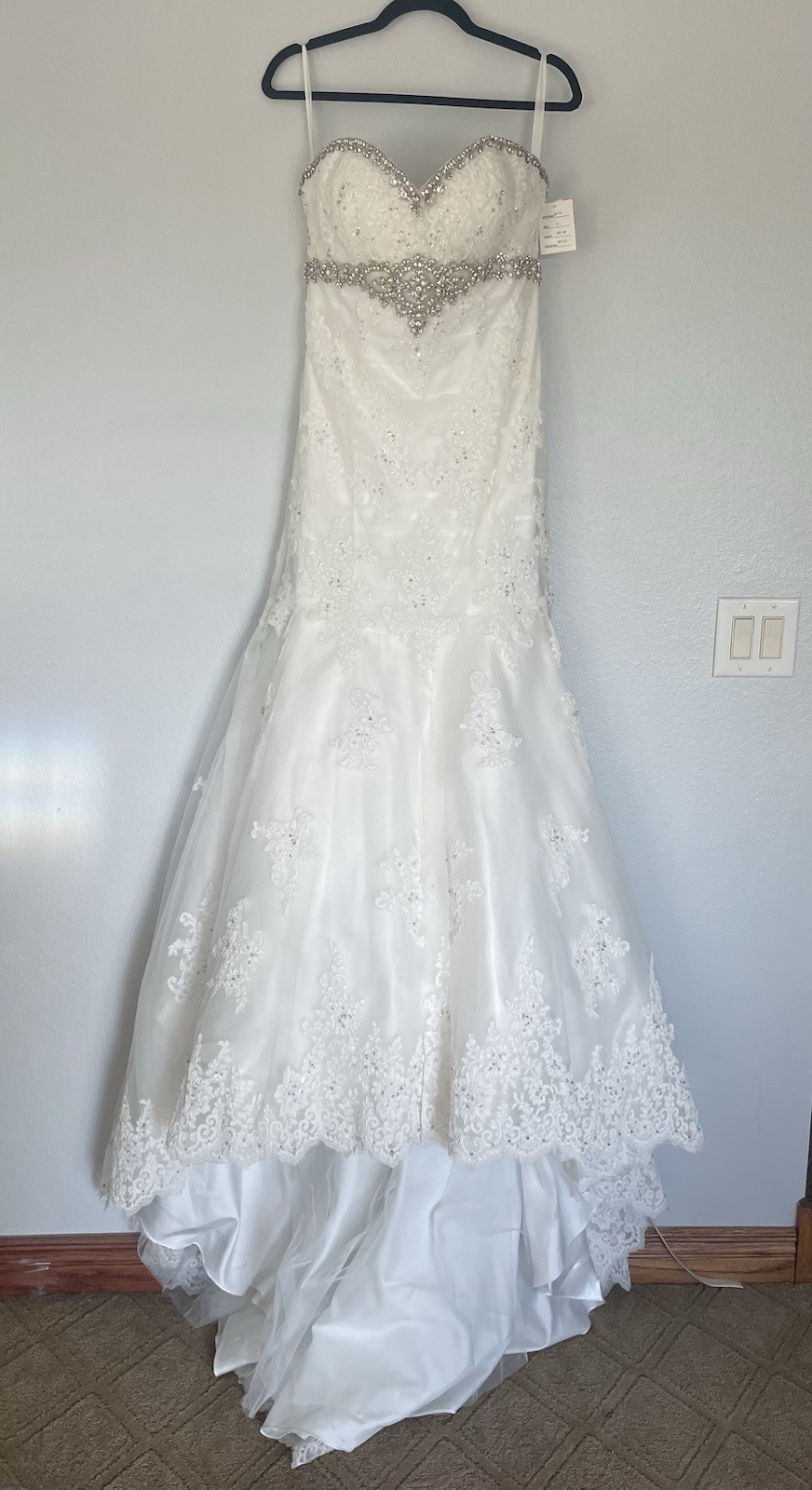 Women’s Wedding Dress Bridal Gown Sz 12 Off White NWT strapless bling sweetheart