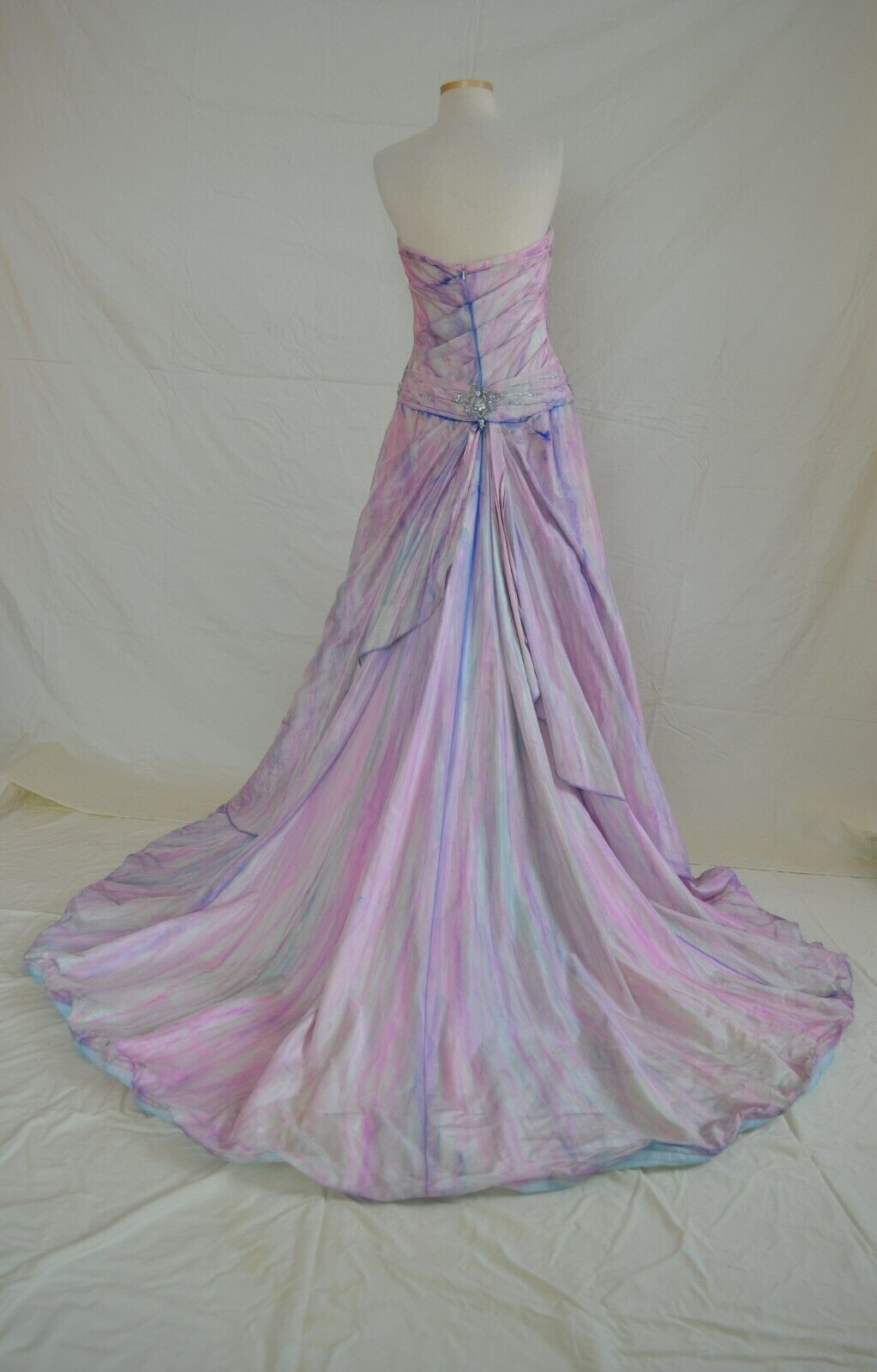 NEW Silk Beach Bohemian Wedding Dress corset Gown Blue white purple pink 6 8 10