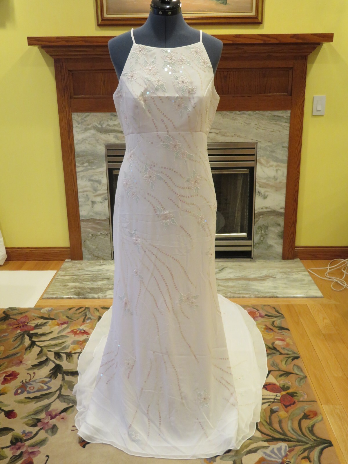 NEW Venus Vintage Wedding Dress Gown Train FLOWERS BEACH SPARKLE ROMANTIC WOW
